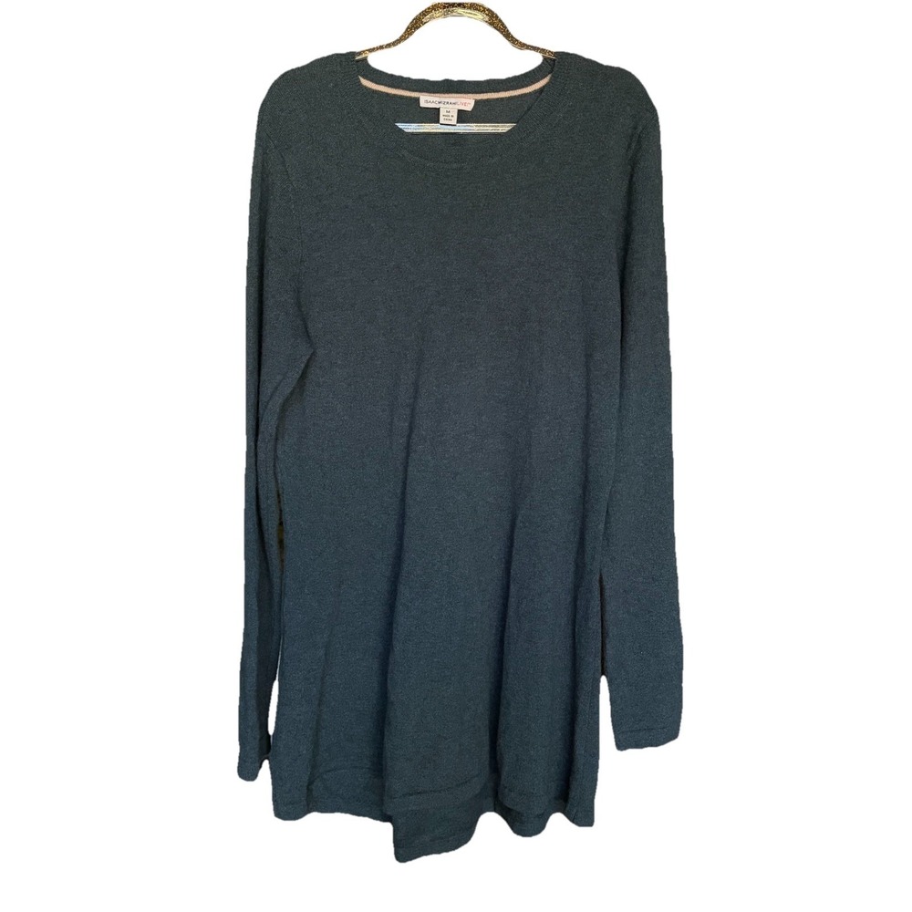 Womens 100% Cashmere Blue Pullover Sweater M Quiet Luxury Transitional Preppy